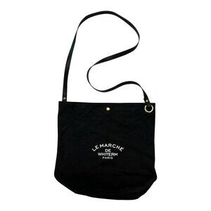 Le Marché de Whiterm Paris Black Canvas Shoulder Bag